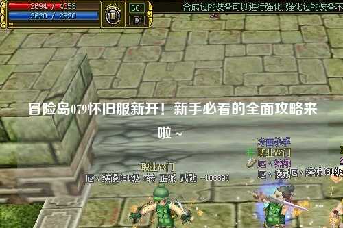 冒险岛079怀旧服新开!新手必看的全面攻略来啦~✨