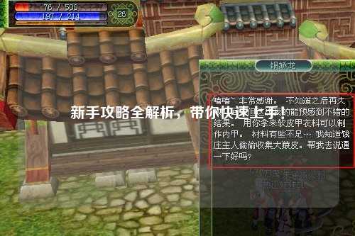 新手攻略全解析,带你快速上手!