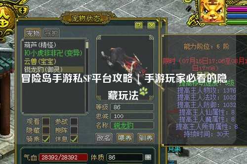 冒险岛手游私SF平台攻略 | 手游玩家必看的隐藏玩法