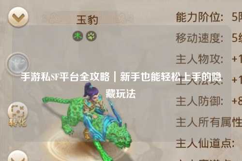 手游私SF平台全攻略|新手也能轻松上手的隐藏玩法