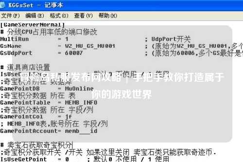 冒险岛私服发布网攻略 | 手把手教你打造属于你的游戏世界