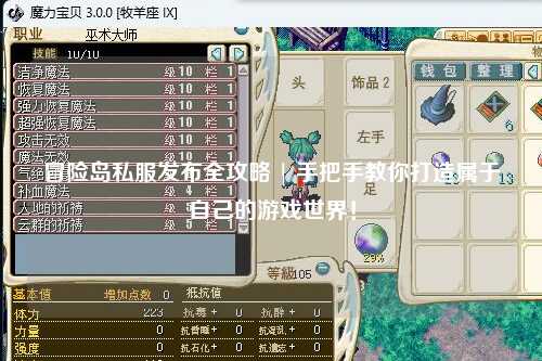 冒险岛私服发布全攻略 | 手把手教你打造属于自己的游戏世界!