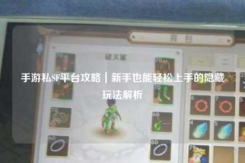 手游私SF平台攻略|新手也能轻松上手的隐藏玩法解析