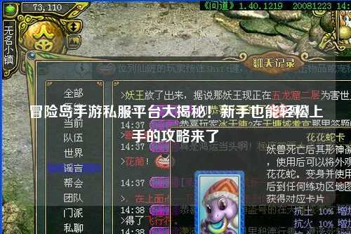 冒险岛手游私服平台大揭秘!新手也能轻松上手的攻略来了✨