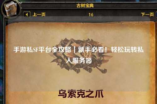 手游私SF平台全攻略|新手必看!轻松玩转私人服务器