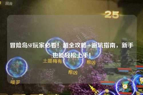 冒险岛SF玩家必看!超全攻略+避坑指南,新手也能轻松上手!